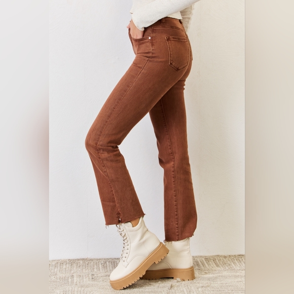 RISEN Designer Espresso Full Size High Rise Tummy Control Straight Jeans 20% OFF - Picture 6 of 6